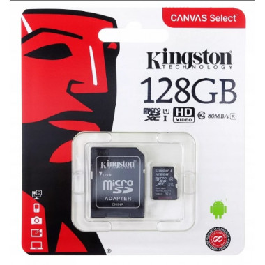 Карта памяти Micro SD  с адаптером Kingston 128GB